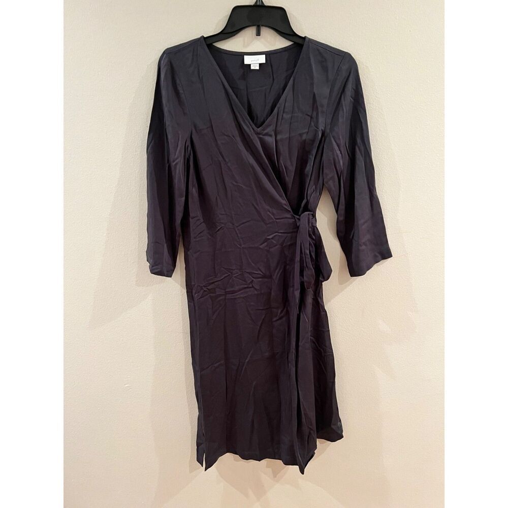Pure Jill Womens Black Wrap Dress XS Classic Staple‎ Minimalist Office Vixen